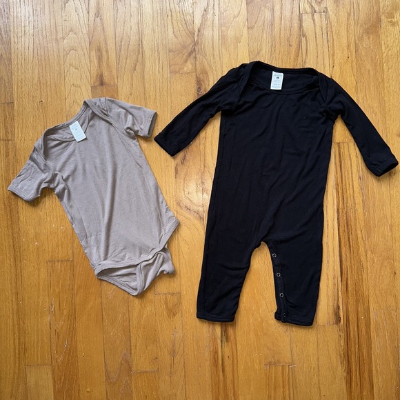 Kate Quinn Bamboo 6-12M Bodysuit Long Romper Set Baby Unisex Neutral Outfit Boho - Picture 1 of 5